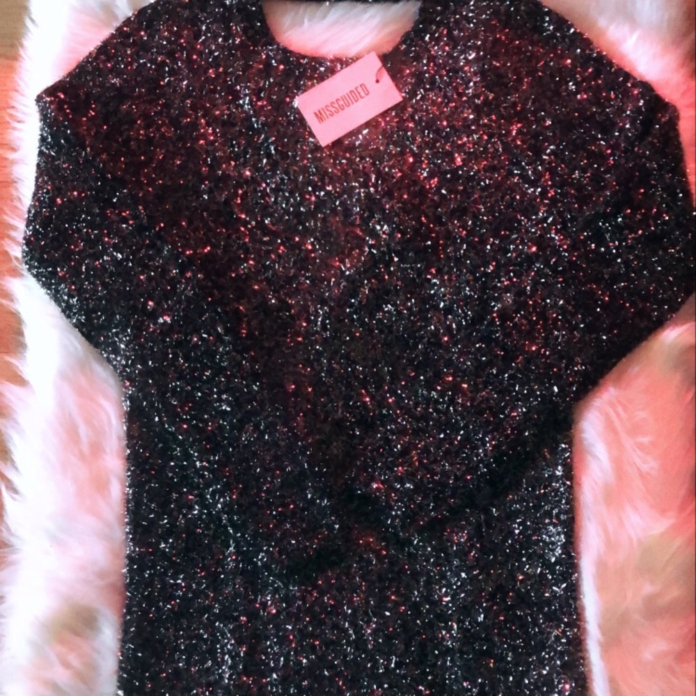 Black tinsel dress
